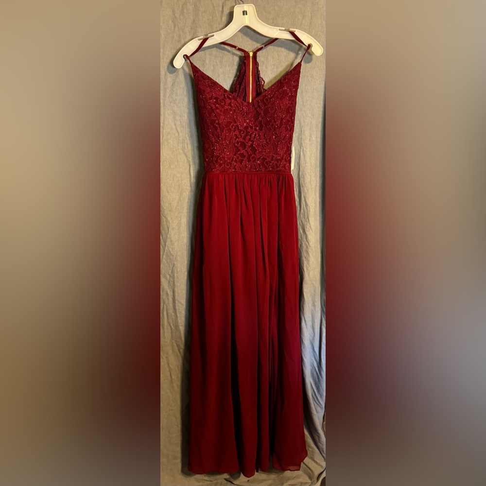 Elegant Red Lace Gown